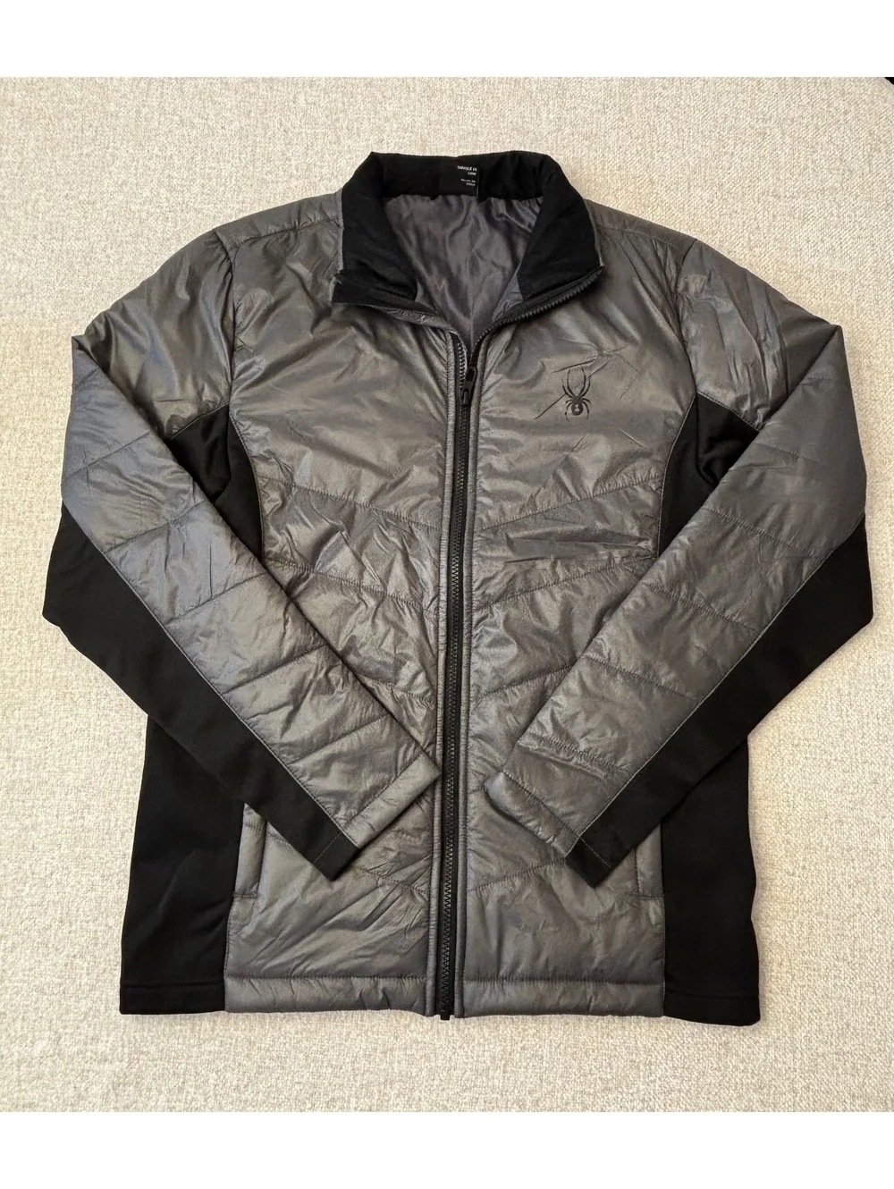 Spyder Men’s Lightweight Hybrid Full-Zip Jacket Gray/Black Size Small